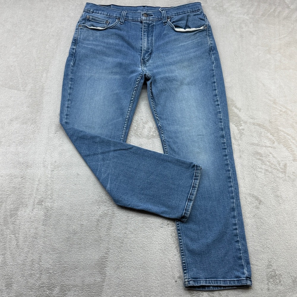 Levi's 514 Straight Fit Jeans Mens 36x30 Blue Medium Wash Stretch Denim